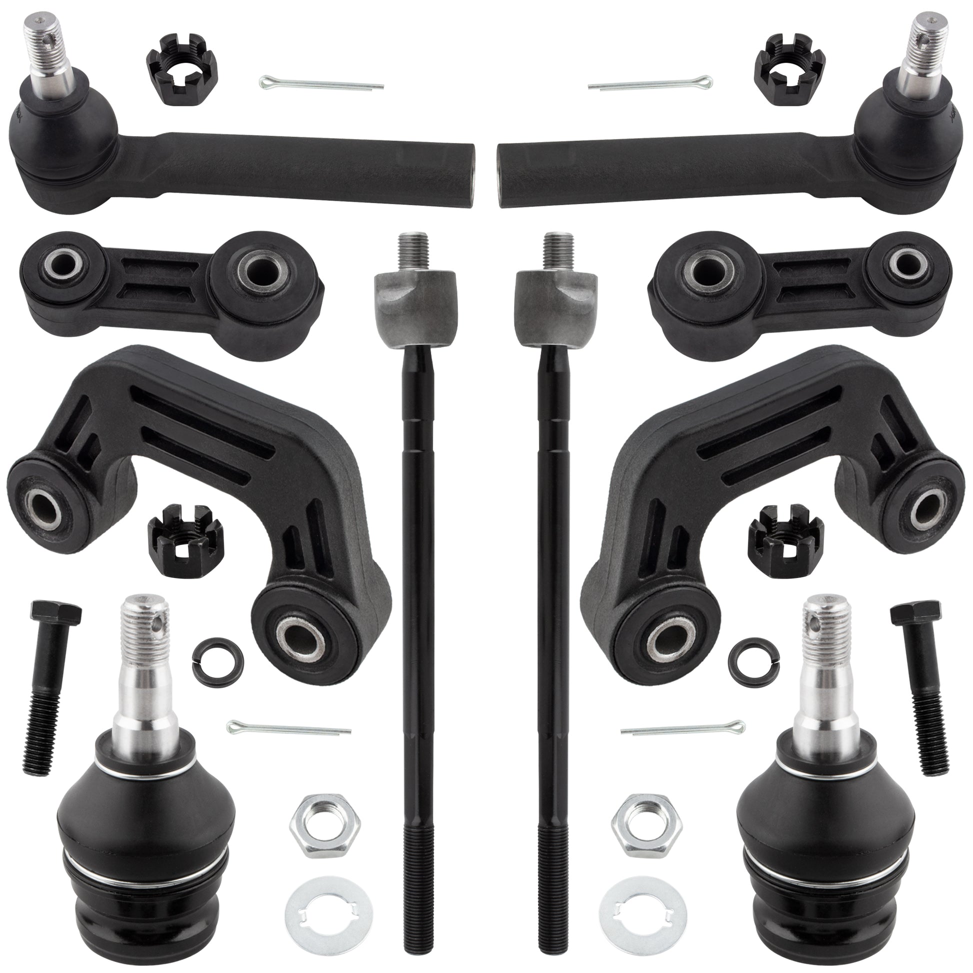BOXI (Set of 10) Front Sway Bar End Links + Front Lower Ball Joints + Tie Rod Ends fit for Subaru