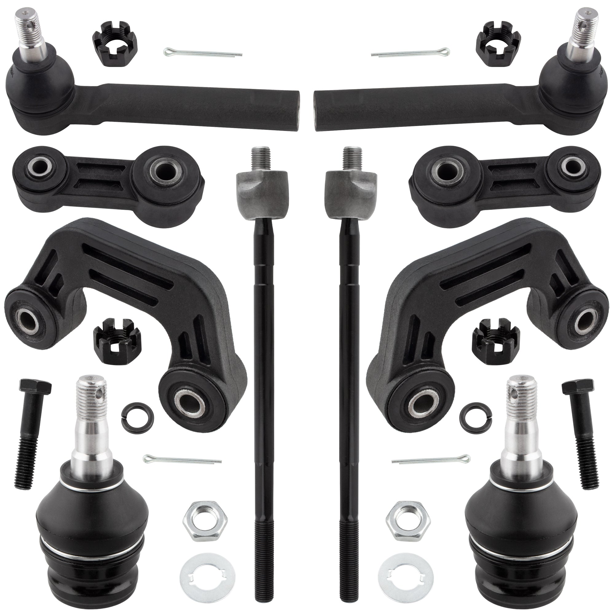 BOXI (Set of 10) Front Sway Bar End Links + Front Lower Ball Joints + Tie Rod Ends fit for Subaru