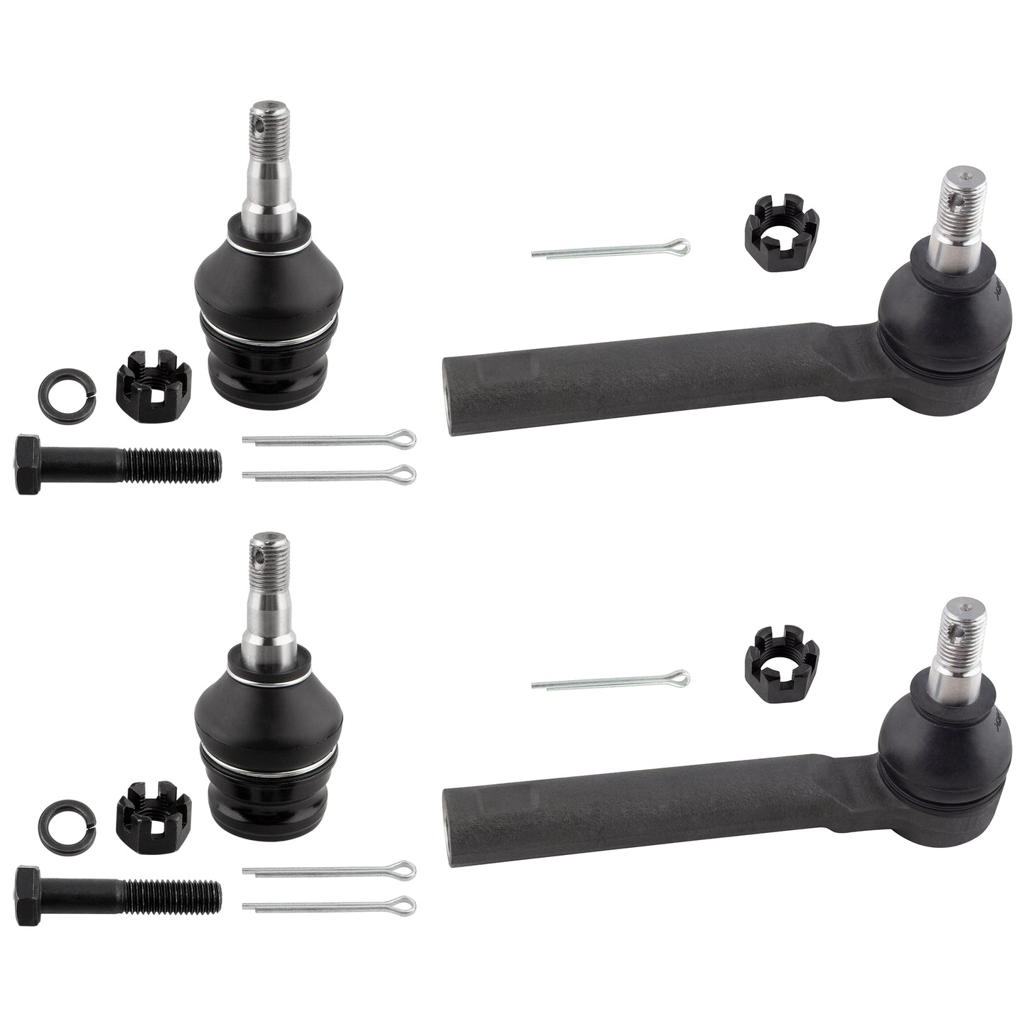 BOXI (Set of 4) Front Lower Ball Joints + Outer Tie Rod Ends fit for Subaru Baja Crosstrek Forester
