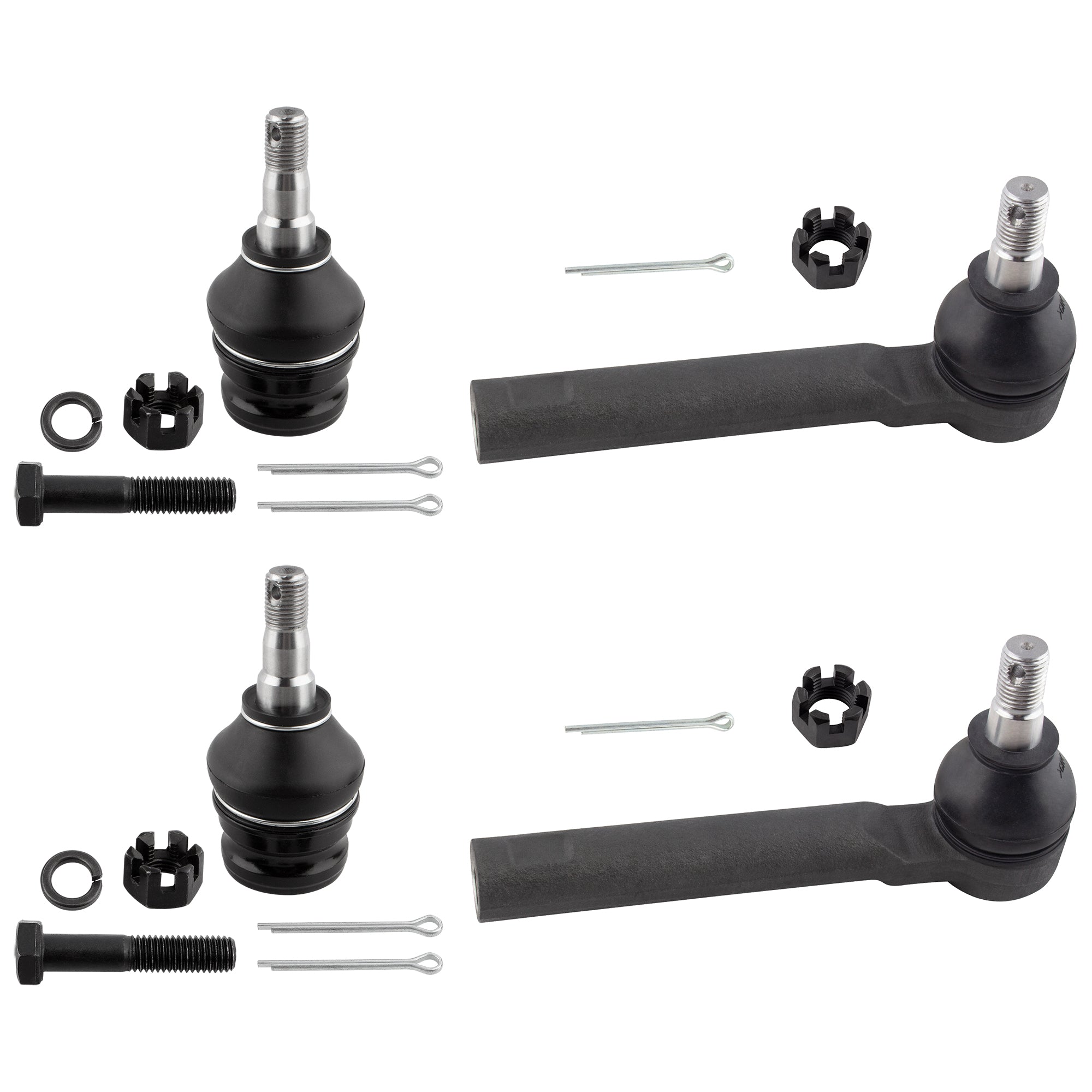 BOXI (Set of 4) Front Lower Ball Joints + Outer Tie Rod Ends fit for Subaru Baja Crosstrek Forester