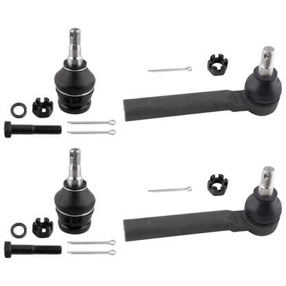 BOXI (Set of 4) Front Lower Ball Joints + Outer Tie Rod Ends fit for Subaru Baja Crosstrek Forester