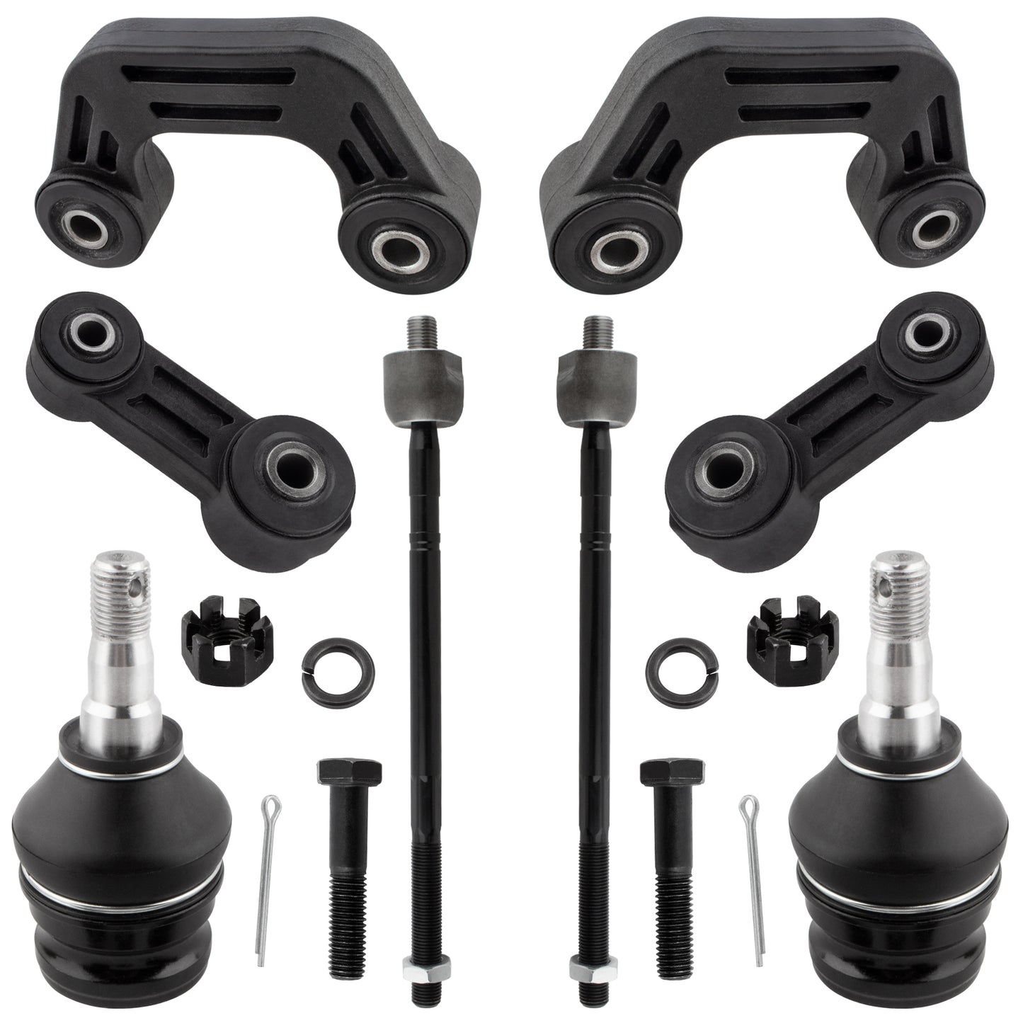 BOXI (Set of 8) EV800050 K80693 K80875 K9513 Front & Rear Sway Bar Links + Front Lower Ball Joints