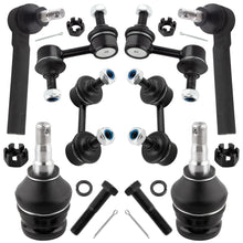 BOXI (Set of 8) Front & Rear Sway Bar Links + Front Lower Ball Joints Tie Rods fit for Subaru