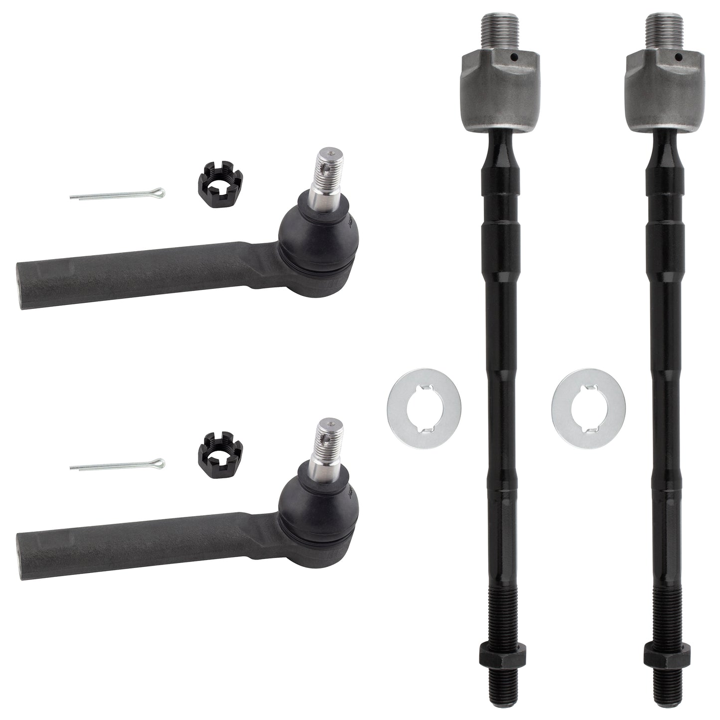 BOXI 4pcs Front Suspension Kit Inner Outer Tie Rod End fit 2005-2009 for Subaru Legacy Outback