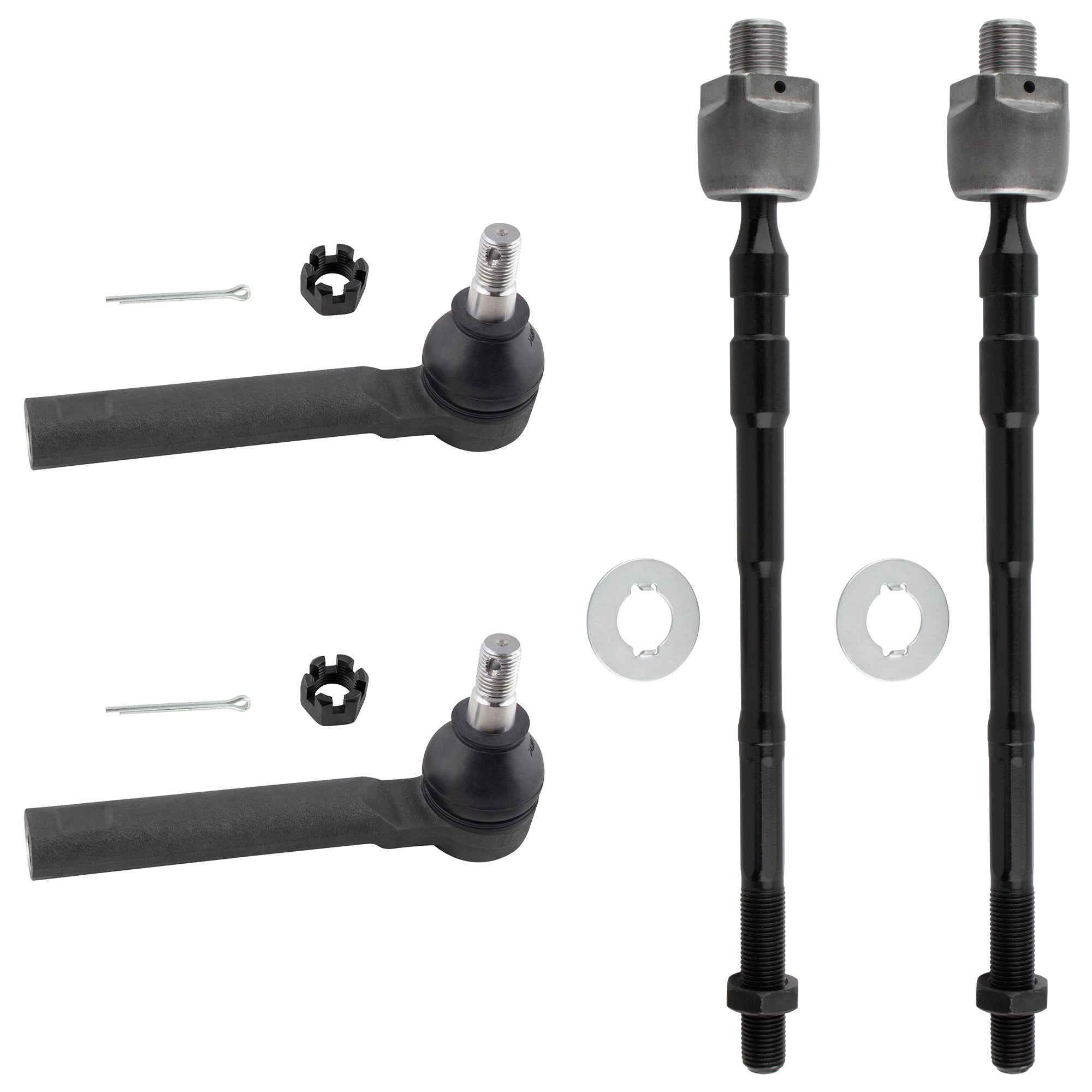 BOXI 4pcs Front Suspension Kit Inner Outer Tie Rod End fit 2005-2009 for Subaru Legacy Outback