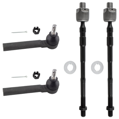 BOXI 4pcs Front Suspension Kit Inner Outer Tie Rod End fit 2005-2009 for Subaru Legacy Outback