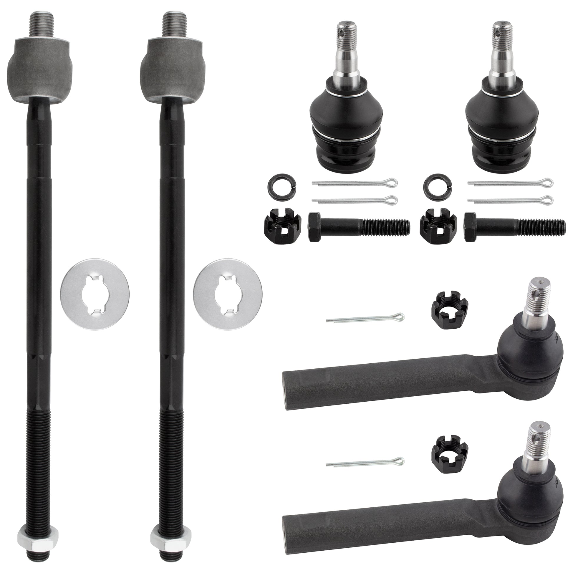 BOXI (Set of 6) Front Lower Ball Joints + Inner and Outer Tie Rods fit for Subaru Impreza 1993 1994