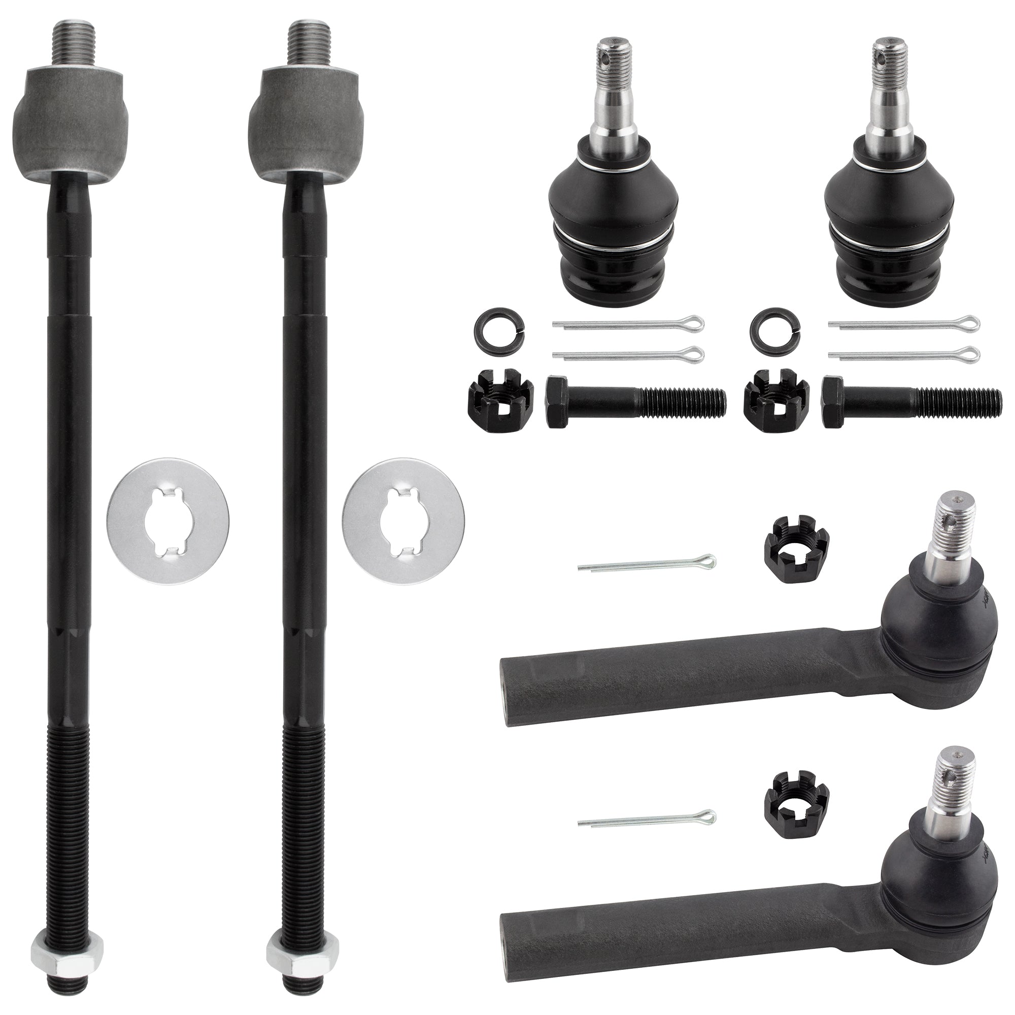 BOXI (Set of 6) Front Lower Ball Joints + Inner and Outer Tie Rods fit for Subaru Impreza 1993 1994