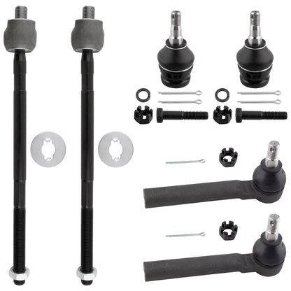 BOXI (Set of 6) Front Lower Ball Joints + Inner and Outer Tie Rods fit for Subaru Impreza 1993 1994