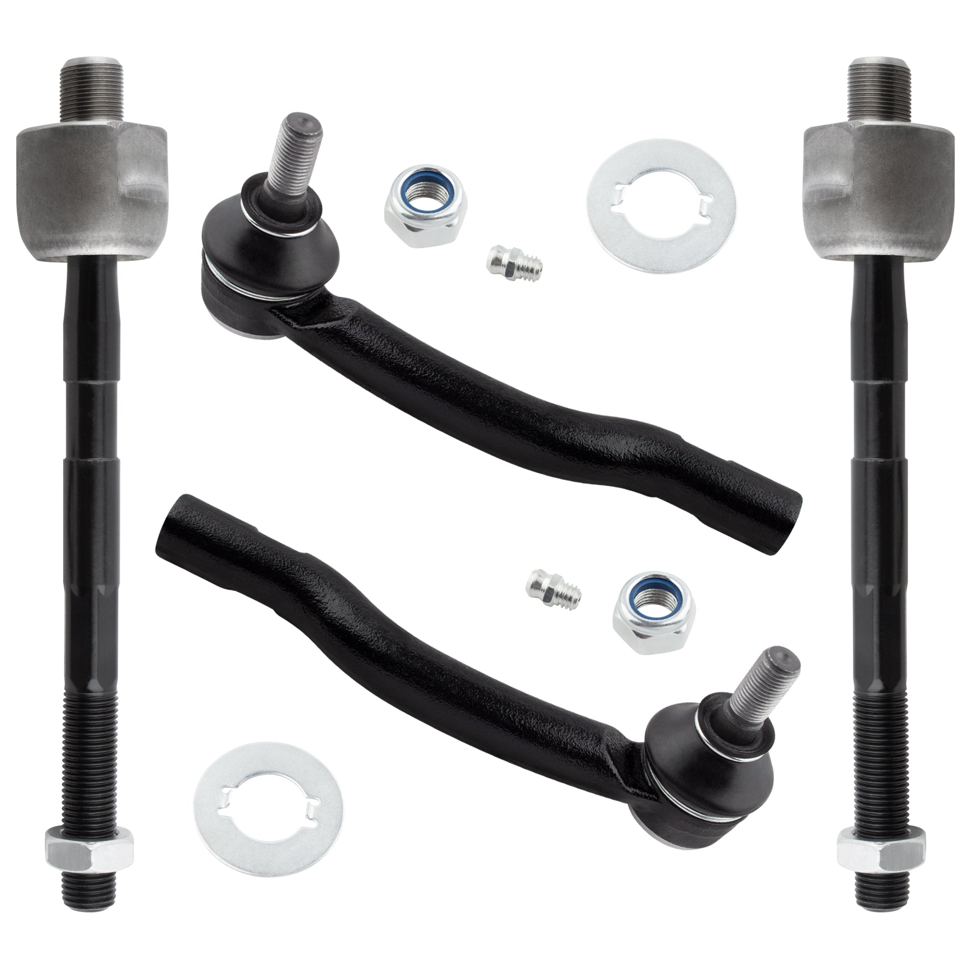 BOXI (Set of 4) Front Inner & Outer Tie Rod End Links Kit Fit for Suzuki Grand Vitara 1999 2000