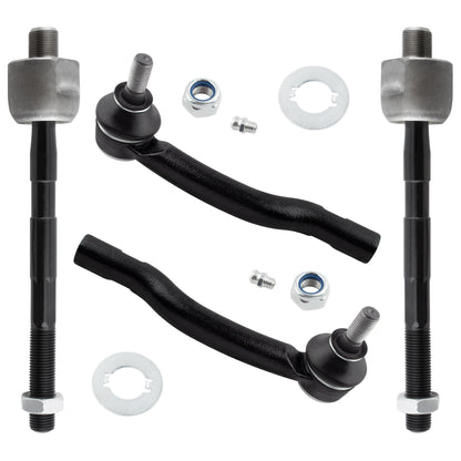 BOXI (Set of 4) Front Inner & Outer Tie Rod End Links Kit Fit for Suzuki Grand Vitara 1999 2000