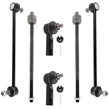 BOXI (Set of 6) Front Inner & Outer Tie Rod End Links + Front Stabilizer Sway Bar End Links
