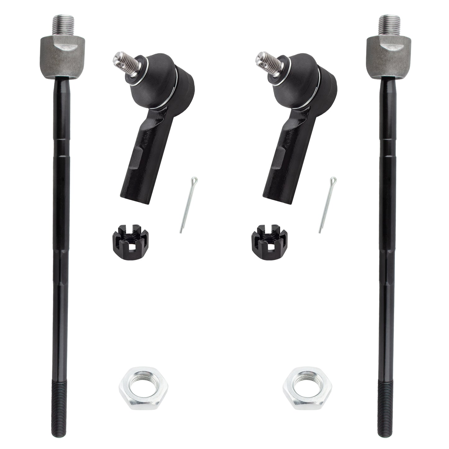 BOXI (Set of 4) Front Inner and Outer Tie Rods fit for Suzuki Grand Vitara 2006 2007 2008 2009 2010