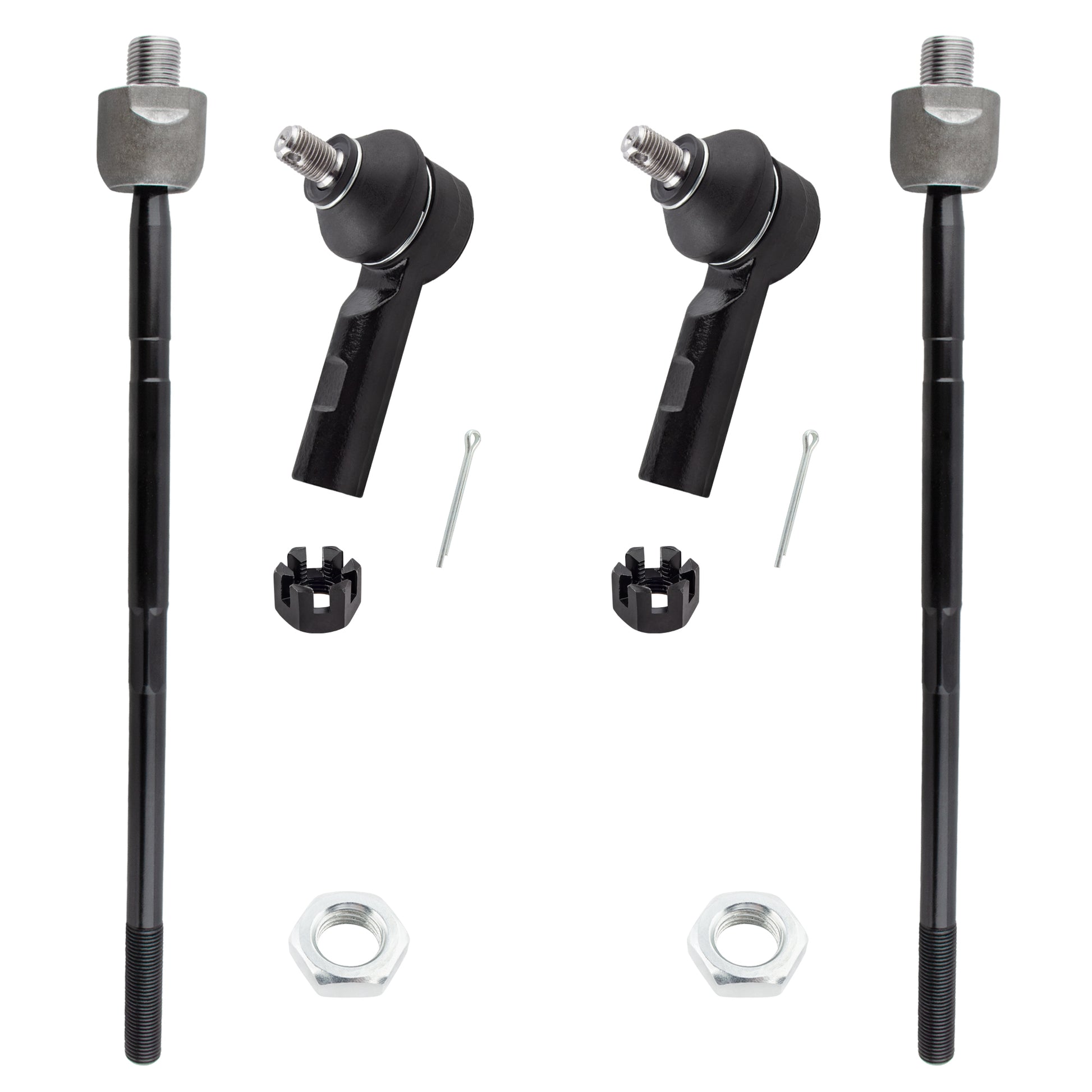 BOXI (Set of 4) Front Inner and Outer Tie Rods fit for Suzuki Grand Vitara 2006 2007 2008 2009 2010