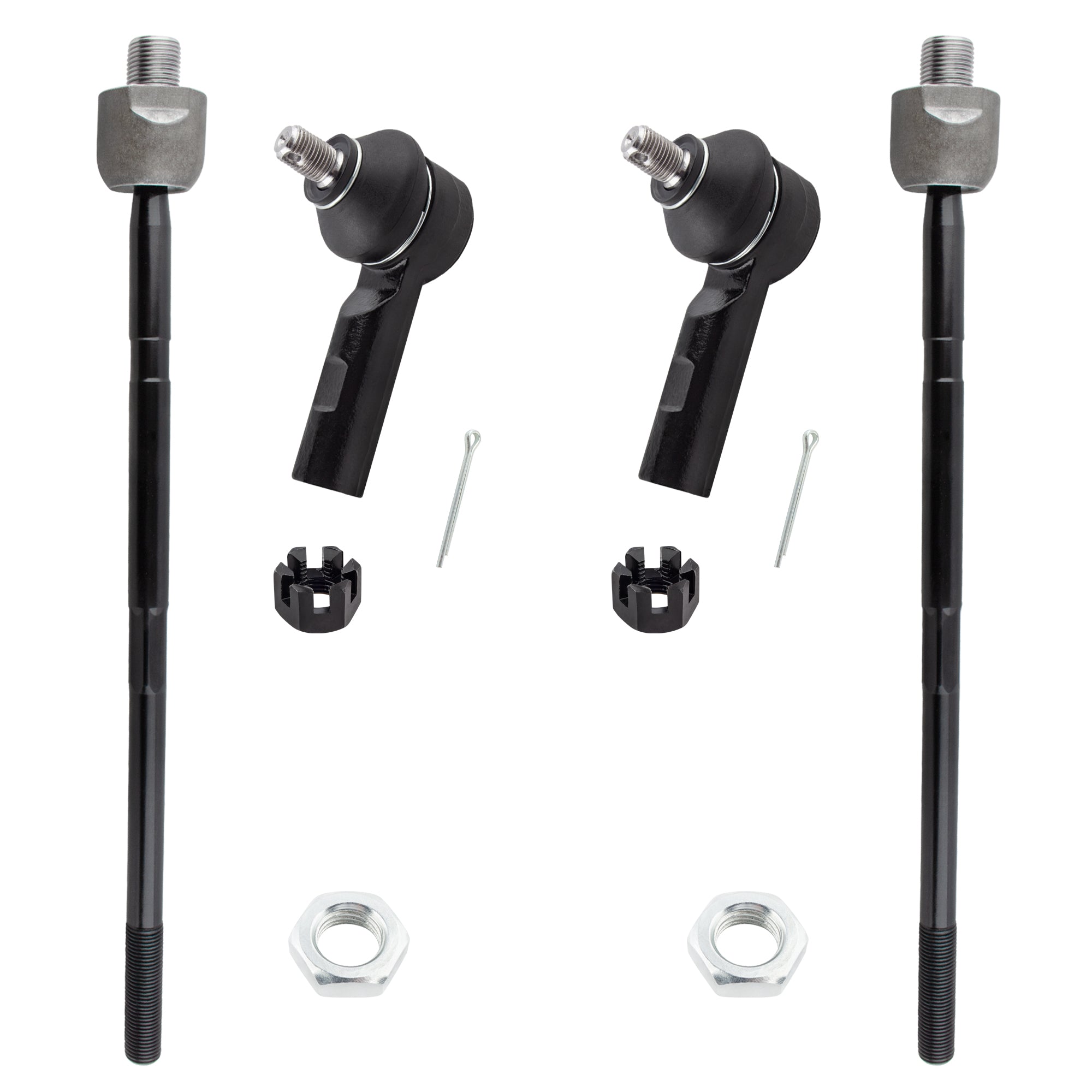 BOXI (Set of 4) Front Inner and Outer Tie Rods fit for Suzuki Grand Vitara 2006 2007 2008 2009 2010