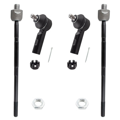 BOXI (Set of 4) Front Inner and Outer Tie Rods fit for Suzuki Grand Vitara 2006 2007 2008 2009 2010