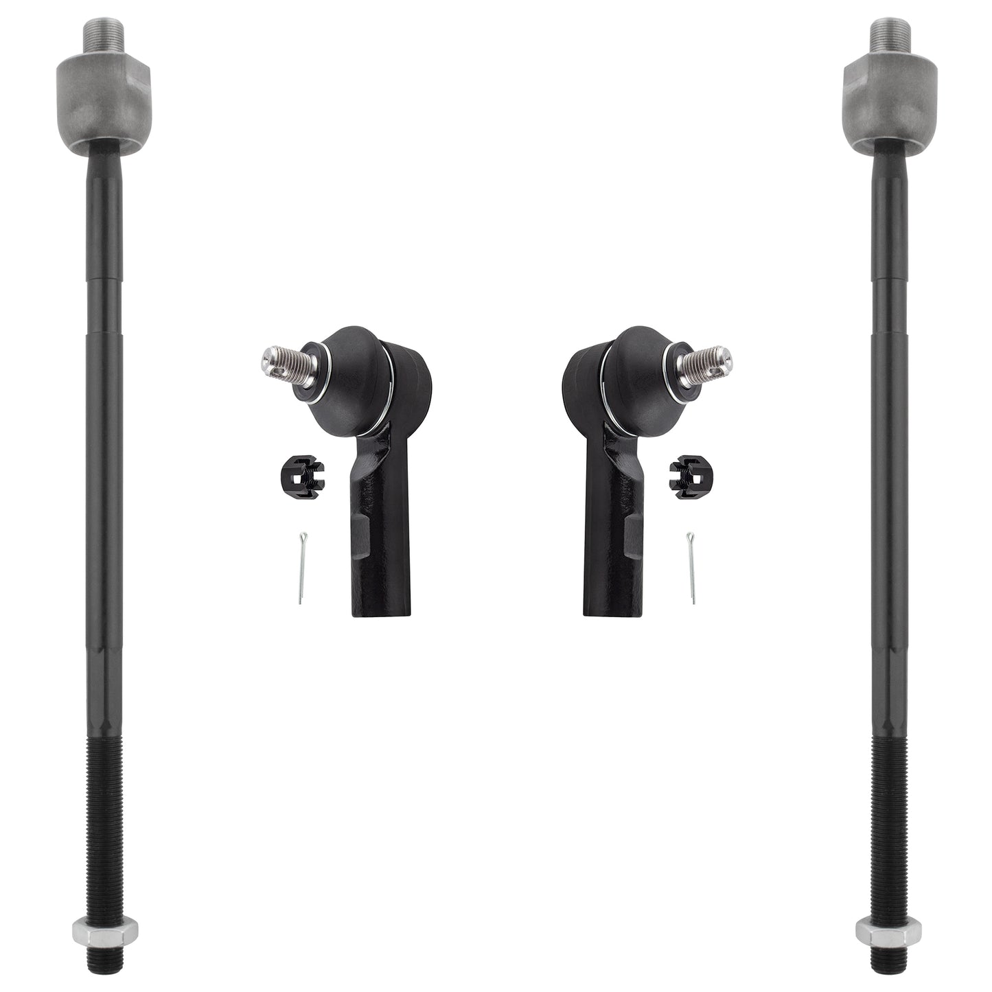 BOXI (Set of 4) Front Inner and Outer Tie Rods fit for Suzuki SX4 2007 2008 2009 2010 2011 2012 2013