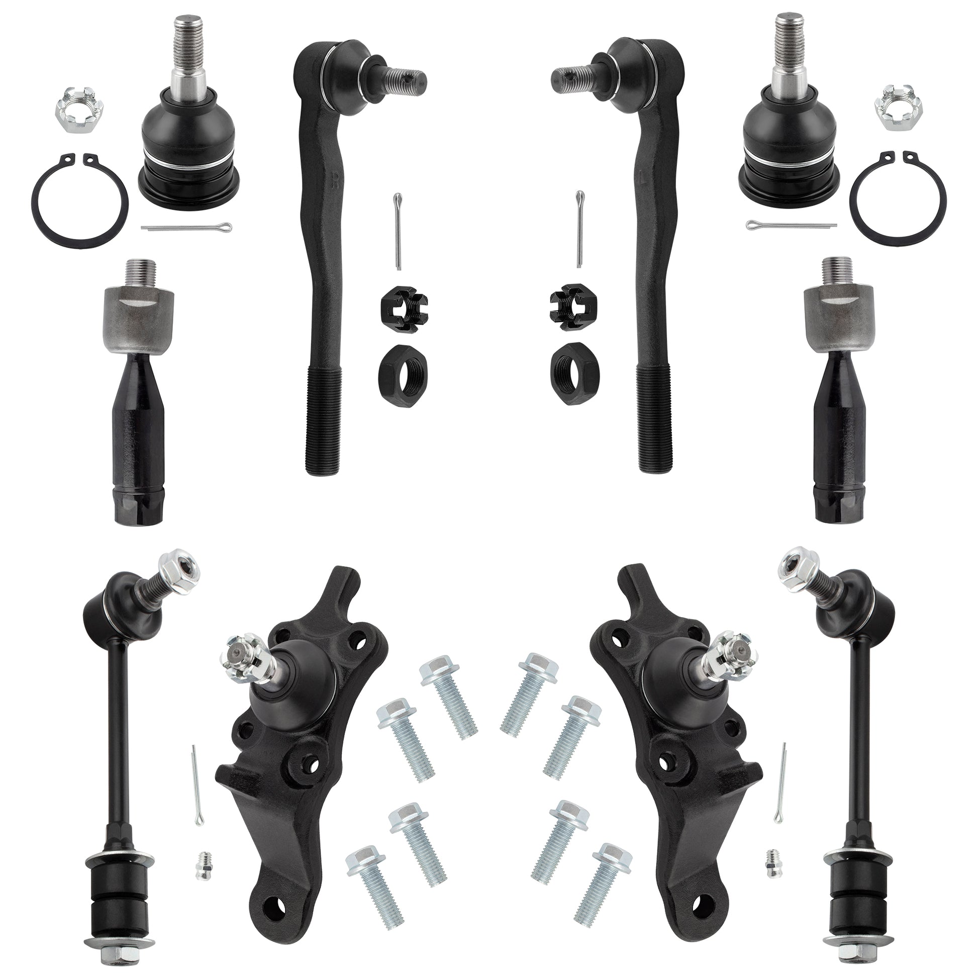 BOXI (Set of 10) Front Inner Outer Tie Rods Sway Bar Links Ball Joints kit Fit for Toyota 4Runner
