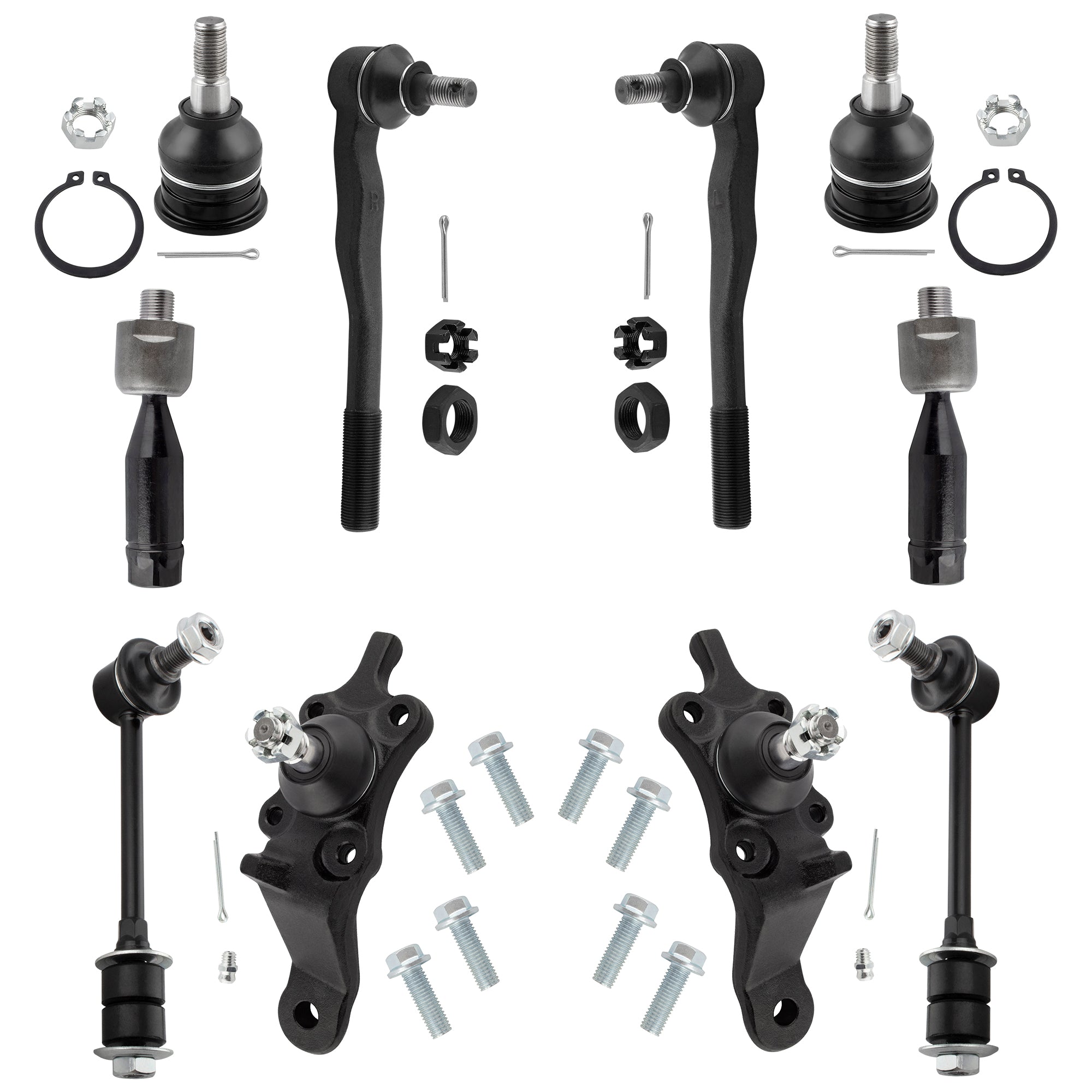 BOXI (Set of 10) Front Inner Outer Tie Rods Sway Bar Links Ball Joints kit Fit for Toyota 4Runner