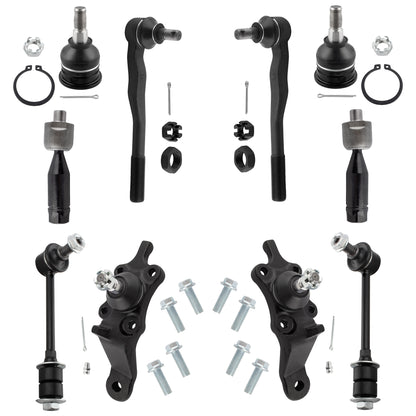 BOXI (Set of 10) Front Inner Outer Tie Rods Sway Bar Links Ball Joints kit Fit for Toyota 4Runner