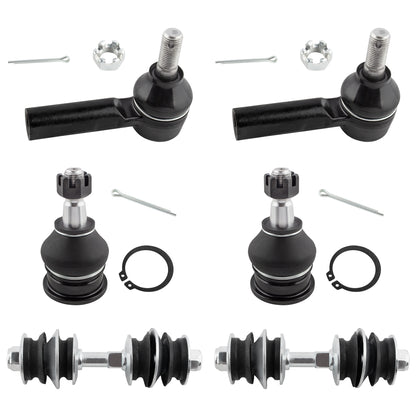 BOXI (Set of 6) Front Lower Ball Joints + Sway Bar End Links + Outer Tie Rods fit for Scion xA xB