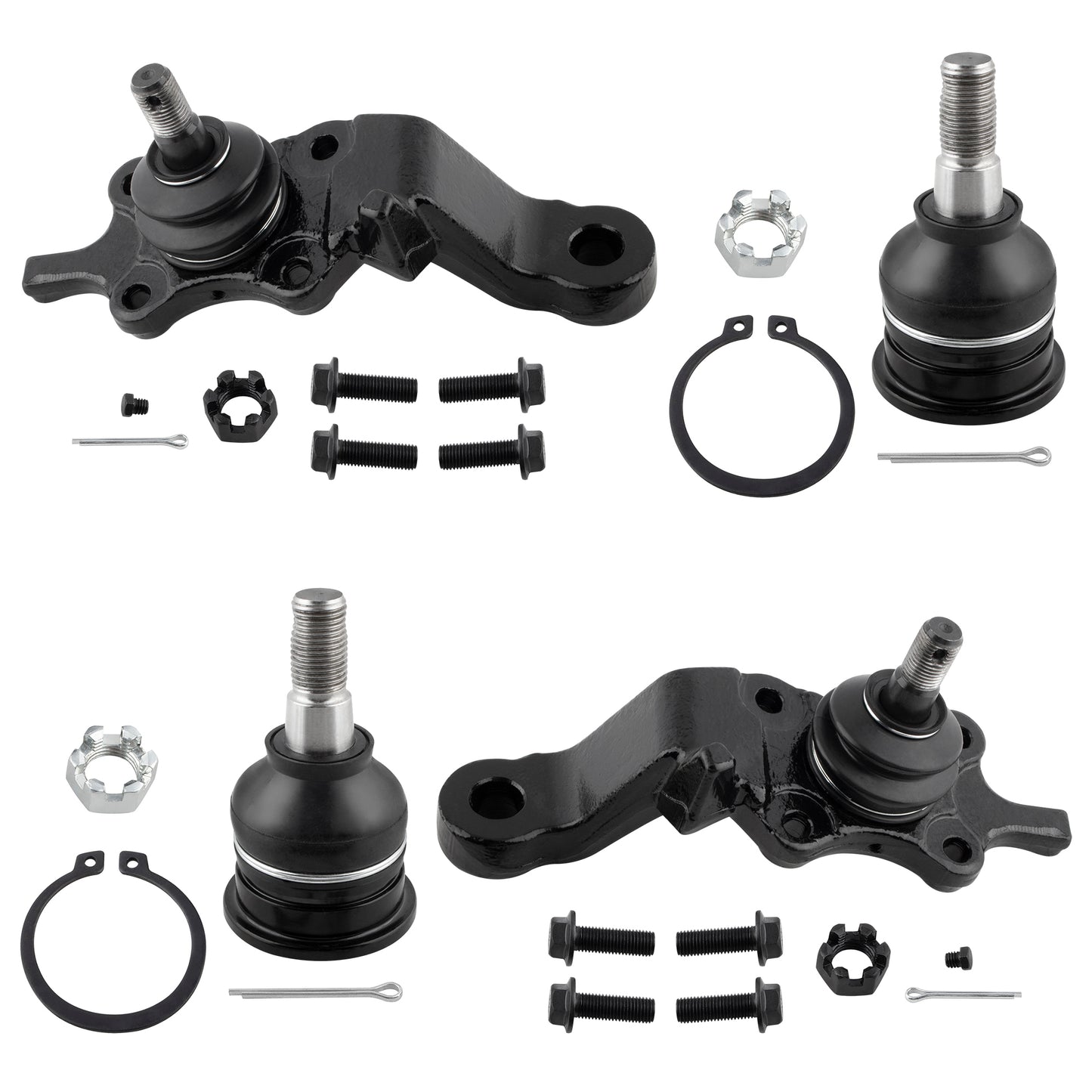 BOXI (Set of 4) Front Upper and Lower Ball Joints Fit for Toyota Tacoma 1995 1996 1997 1998 1999