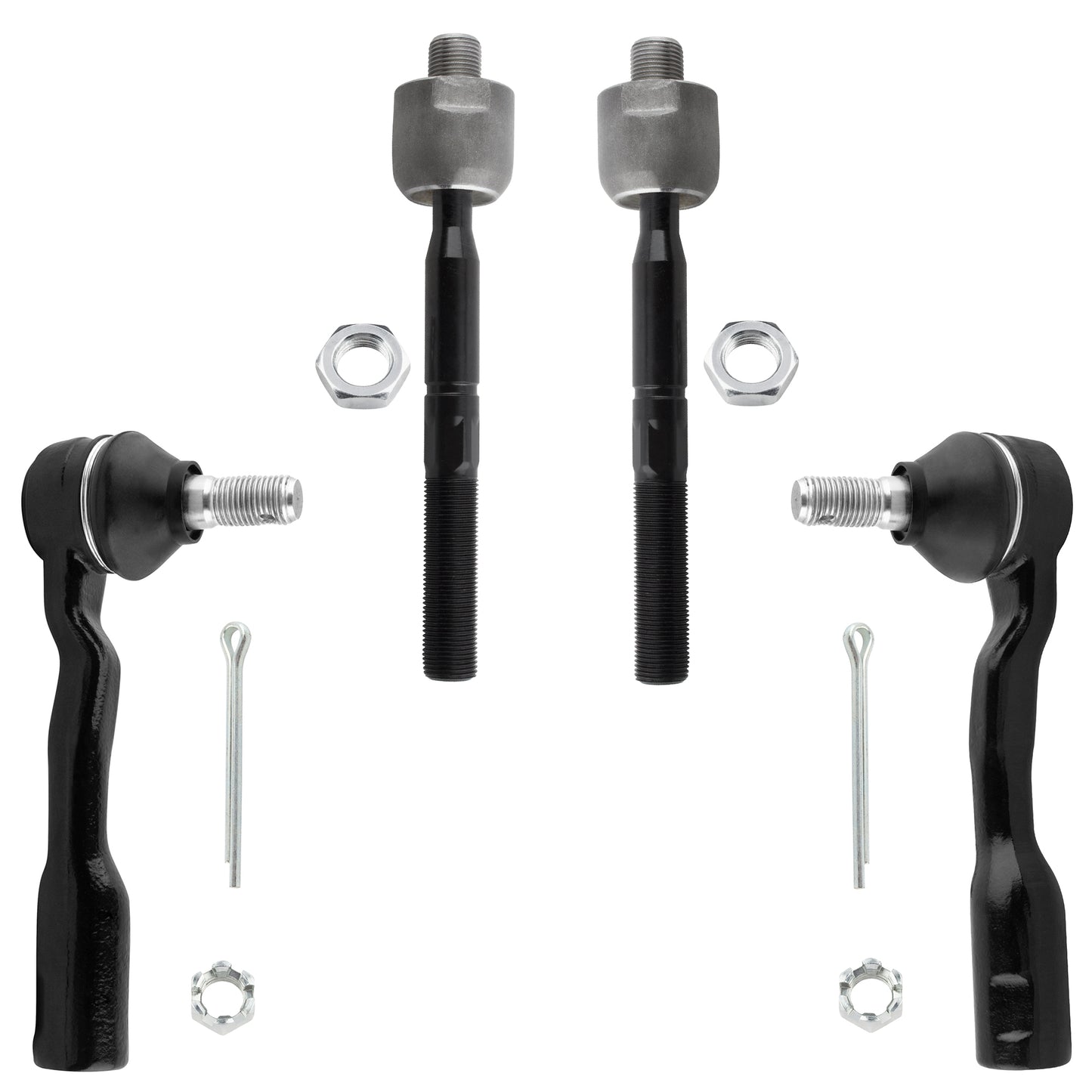 BOXI 4pcs Front Inner and Outer Tie Rods Fit for Toyota Sequoia 2001 2002