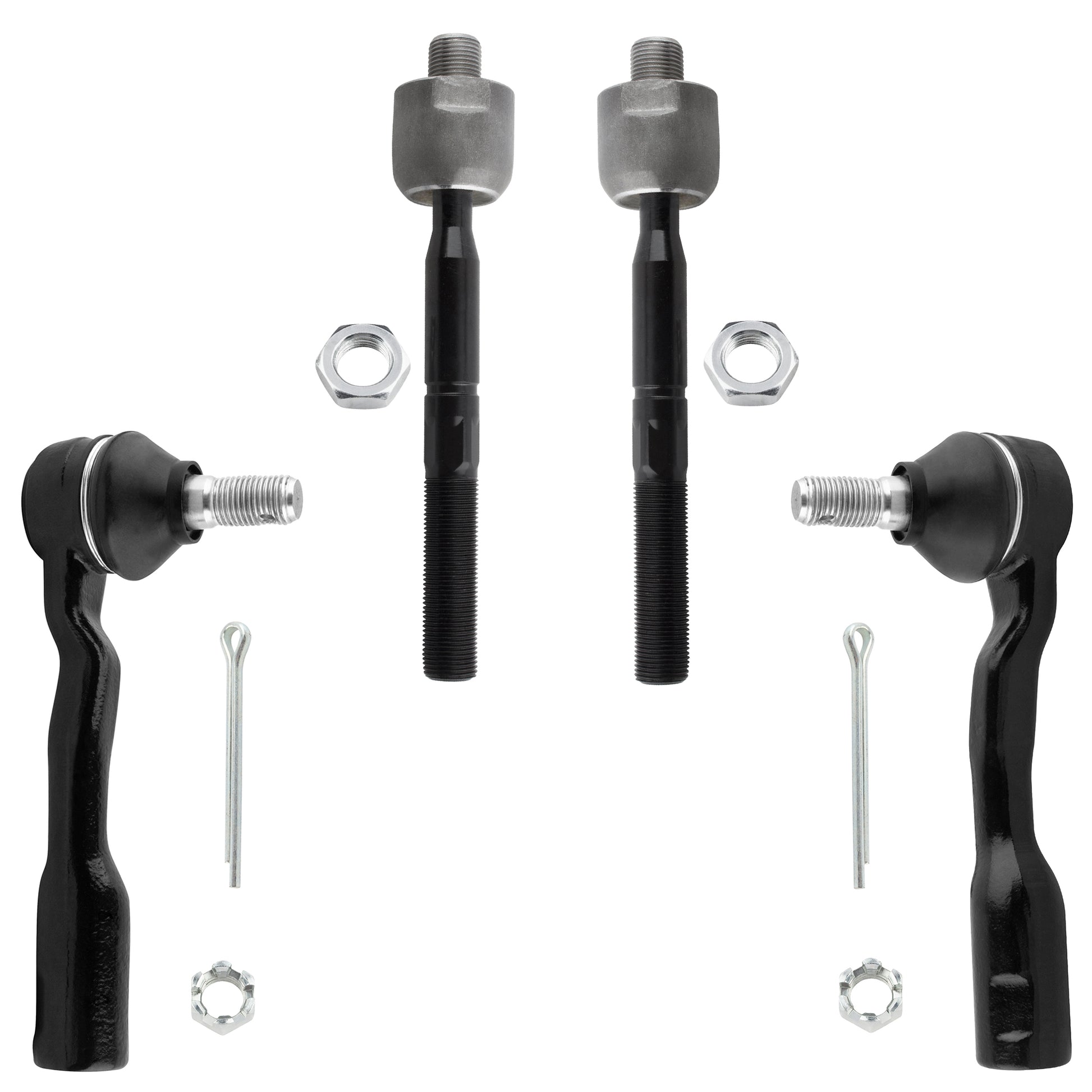 BOXI 4pcs Front Inner and Outer Tie Rods Fit for Toyota Sequoia 2001 2002
