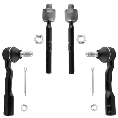 BOXI 4pcs Front Inner and Outer Tie Rods Fit for Toyota Sequoia 2001 2002
