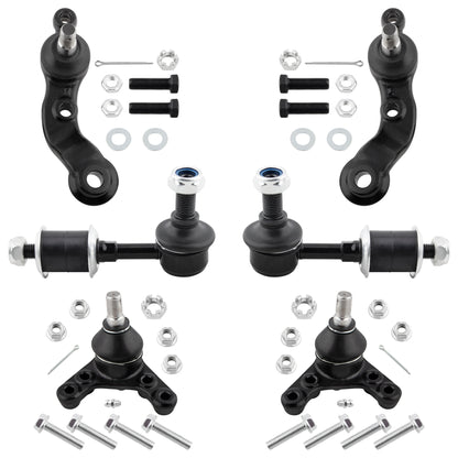 BOXI (Set of 6) Front Sway Bar End Links + Upper & Lower Ball Joints Fit for Toyota Tacoma 1998