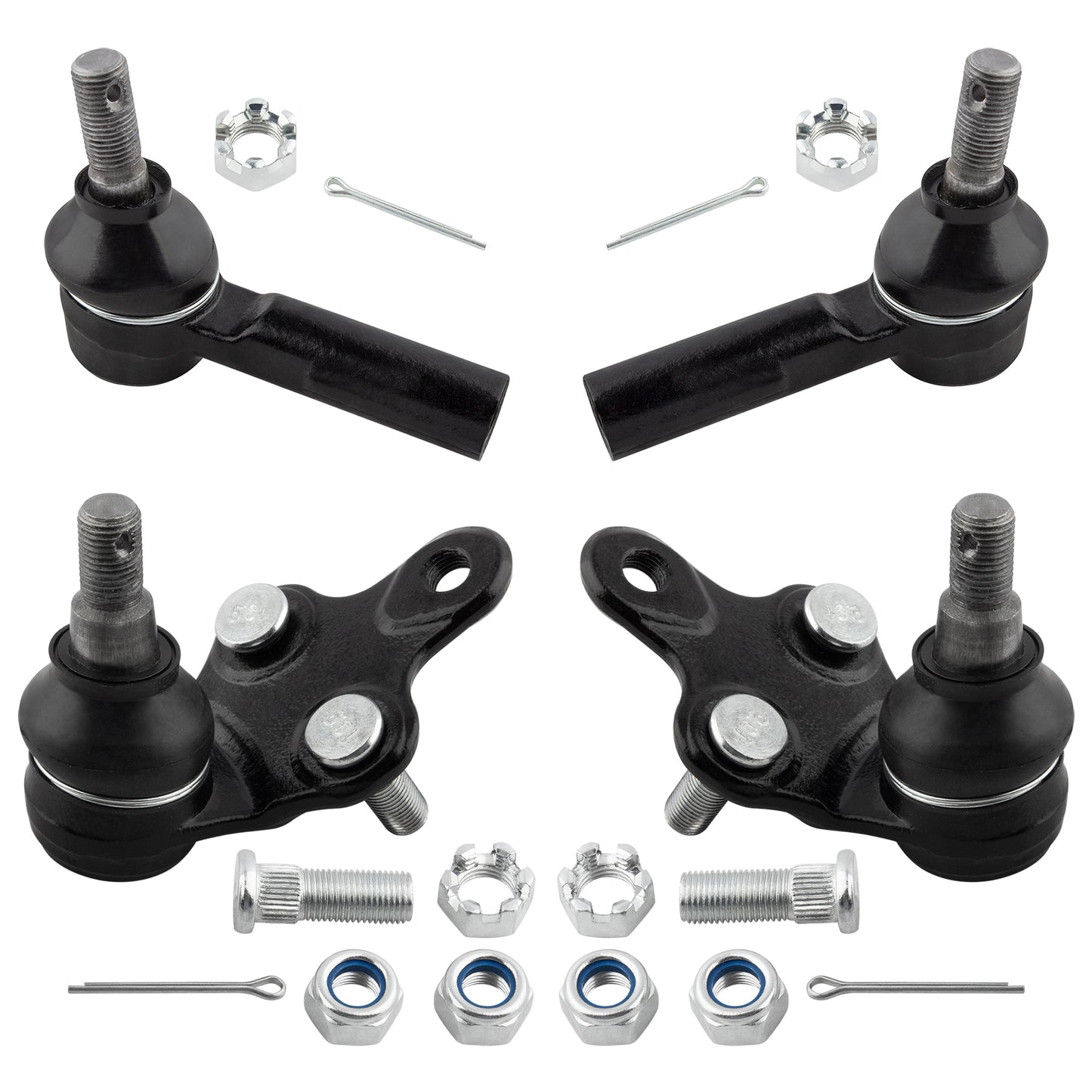 BOXI 4pcs Front Lower Ball Joint Outer Tie Rods Fit for Lexus ES300 1992-2001