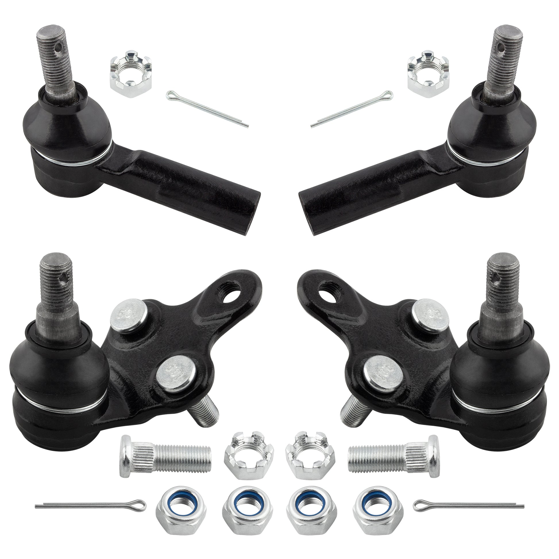 BOXI 4pcs Front Lower Ball Joint Outer Tie Rods Fit for Lexus ES300 1992-2001