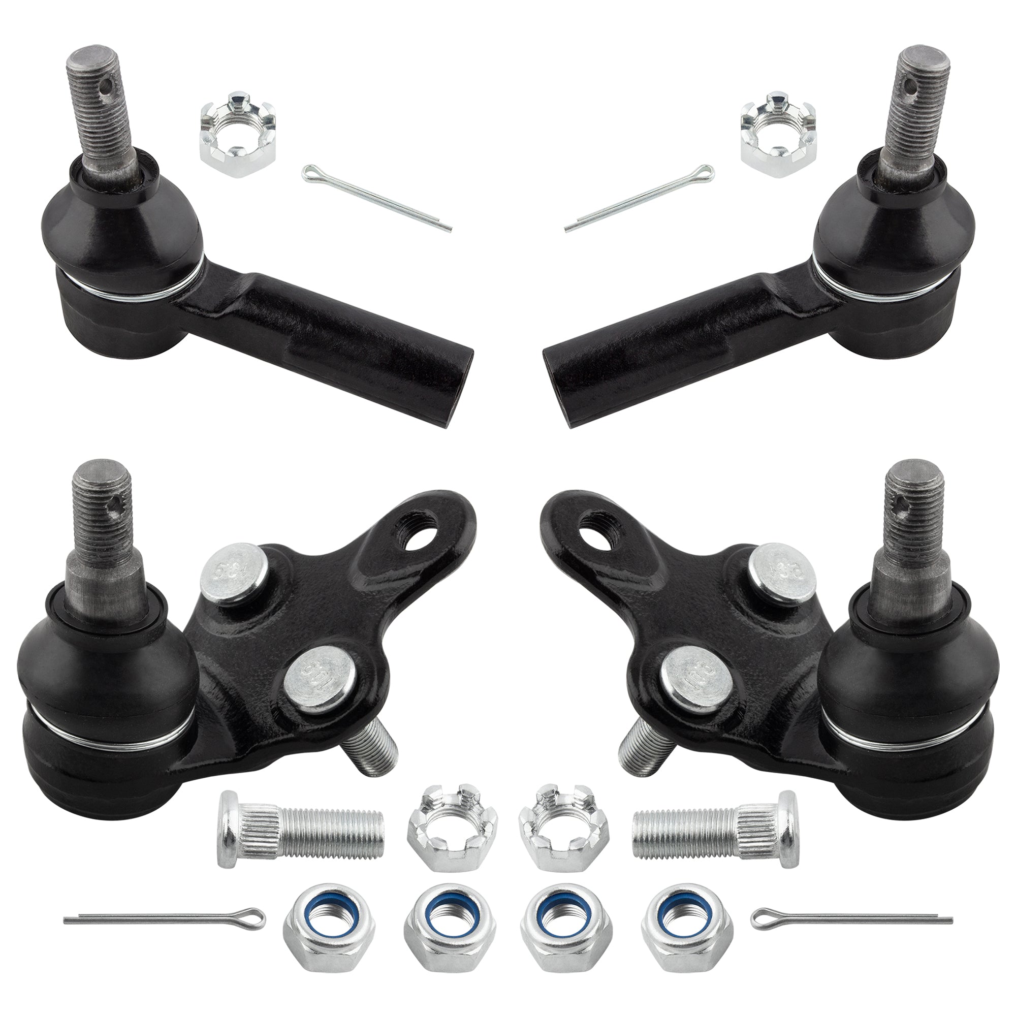BOXI 4pcs Front Lower Ball Joint Outer Tie Rods Fit for Lexus ES300 1992-2001