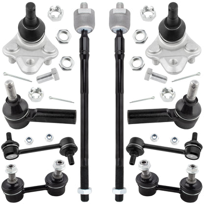 BOXI (Set of 10) Front Lower Ball Joints and Front & Rear Sway Bars and Inner & Outer Tie Rods