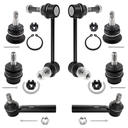BOXI (Set of 8) Front Upper Lower Ball Joints + Sway Bars + Outer Tie Rods fit for Toyota 4Runner