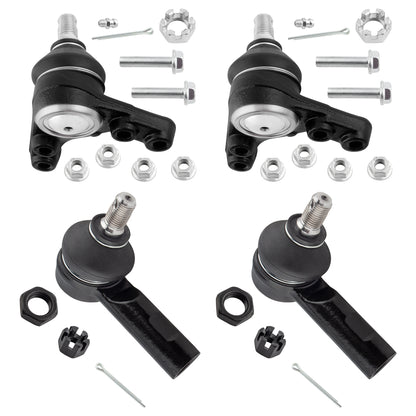 BOXI (Set of 4) Front Upper Ball Joints and Outer Tie Rods fit for Toyota Tacoma 1995 1996 1997