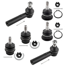 BOXI (Set of 6) Front Upper Lower Ball Joints and Outer Tie Rods fit for Lexus GX470 2003-2009