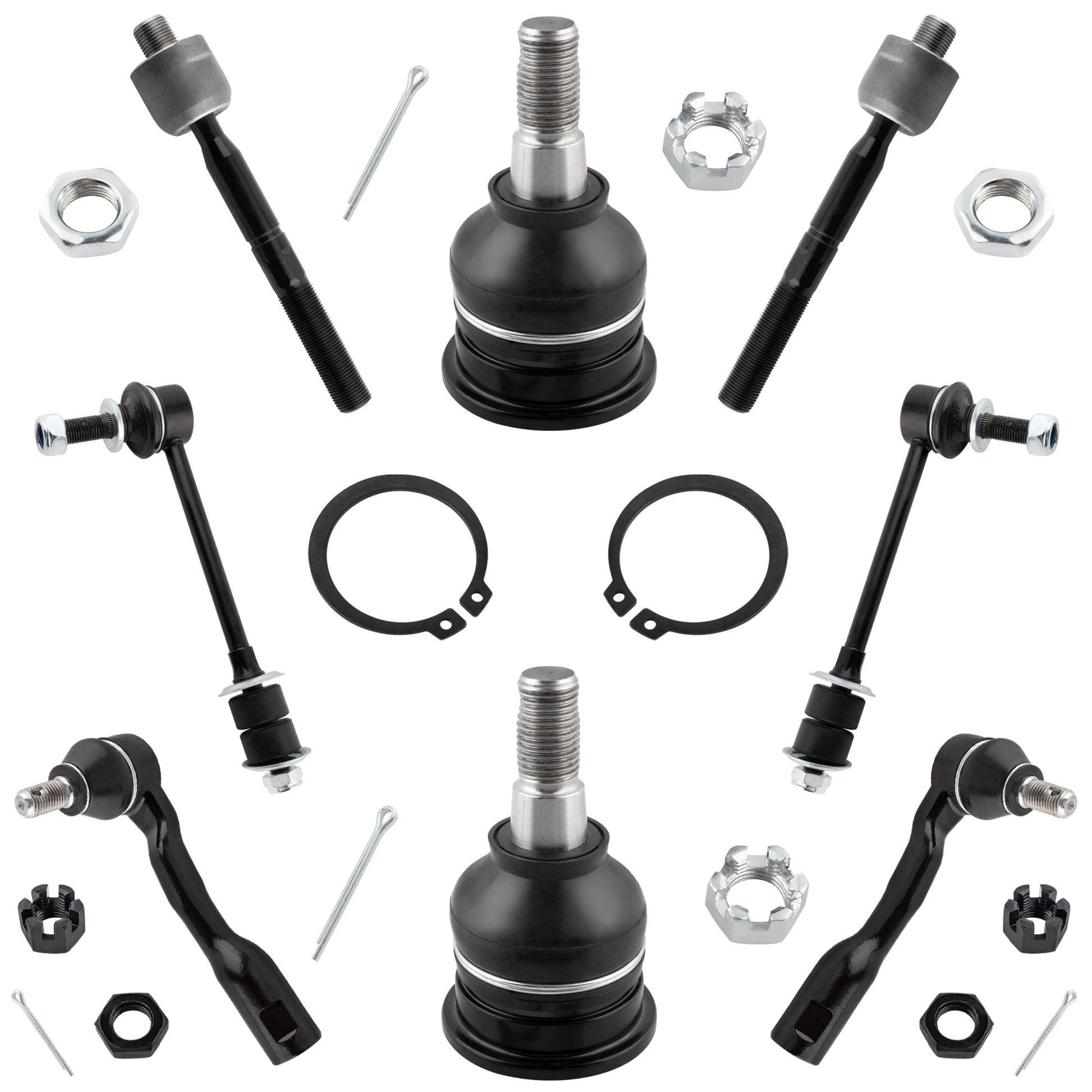 BOXI ES80381 ES80382 EV800444 K90680 K90255 Front Sway Bar End Links + Inner & Outer Tie Rod Ends