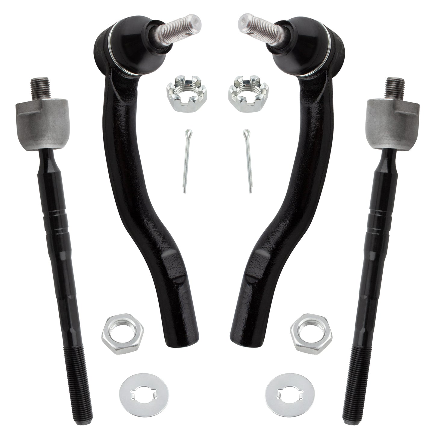 BOXI (Set of 4) Front Inner + Outer Tie Rod Ends Fit for Toyota Camry 2007 2008 2009 2010 2011
