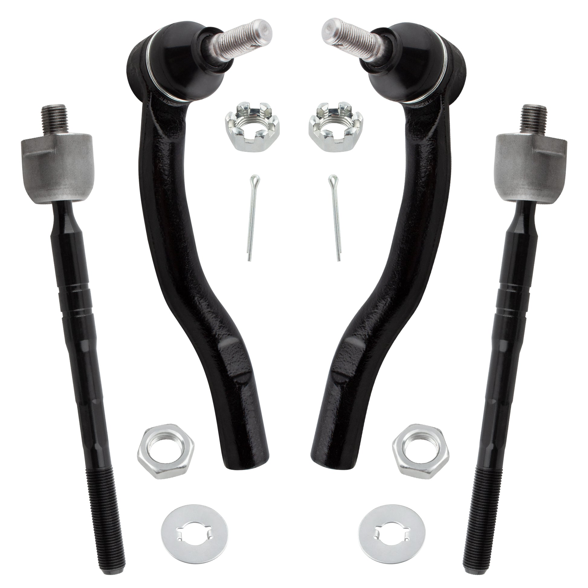BOXI (Set of 4) Front Inner + Outer Tie Rod Ends Fit for Toyota Camry 2007 2008 2009 2010 2011