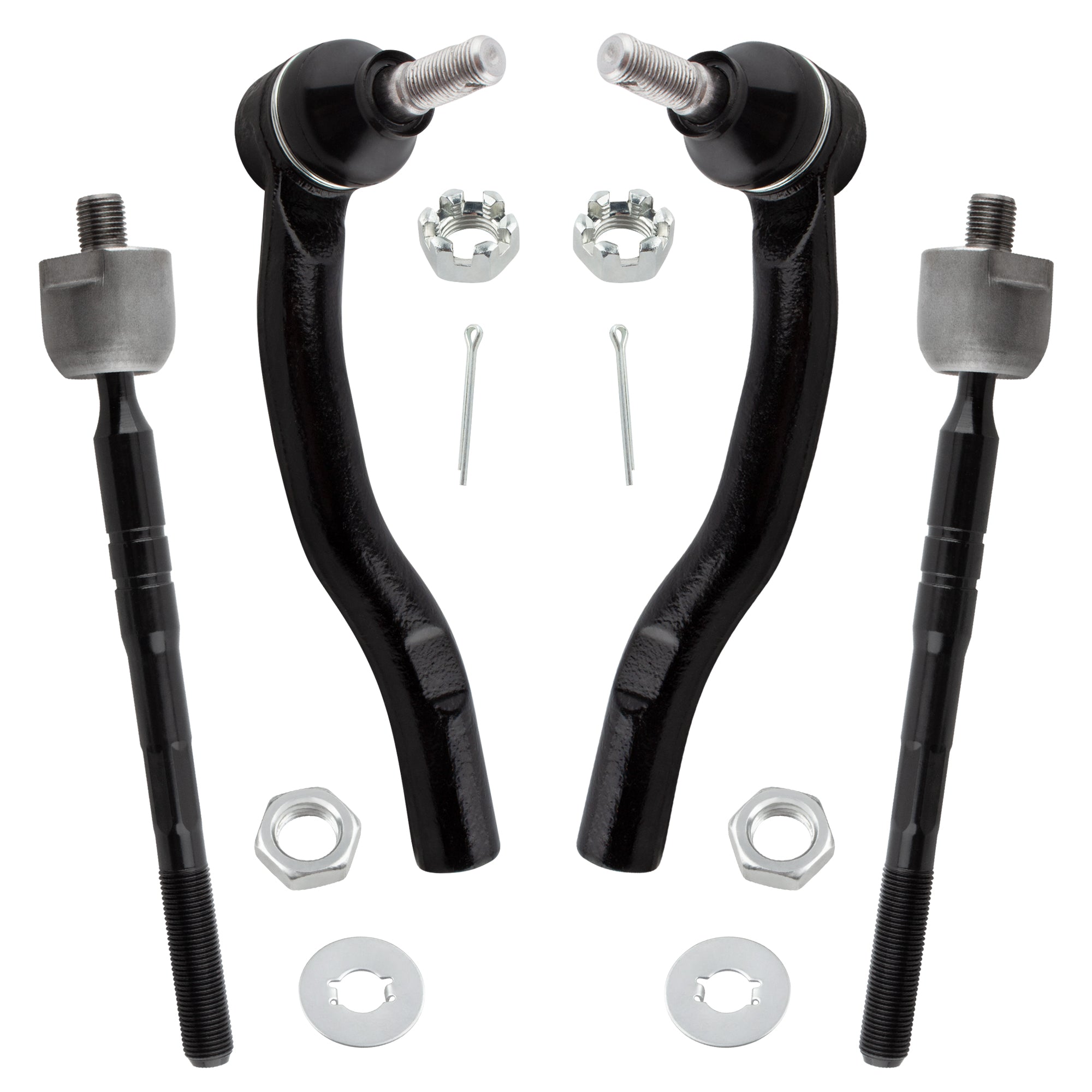 BOXI (Set of 4) Front Inner + Outer Tie Rod Ends Fit for Toyota Camry 2007 2008 2009 2010 2011