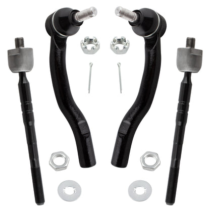 BOXI (Set of 4) Front Inner + Outer Tie Rod Ends Fit for Toyota Camry 2007 2008 2009 2010 2011