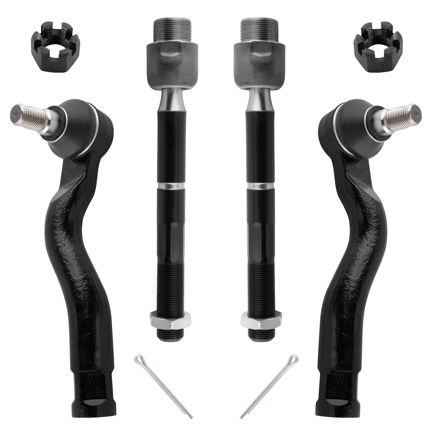 BOXI (Set of 4) Front Inner and Outer Tie Rod End Links fit for Toyota Sequoia 2008-2019