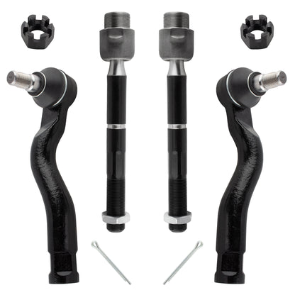 BOXI (Set of 4) Front Inner and Outer Tie Rod End Links fit for Toyota Sequoia 2008-2019