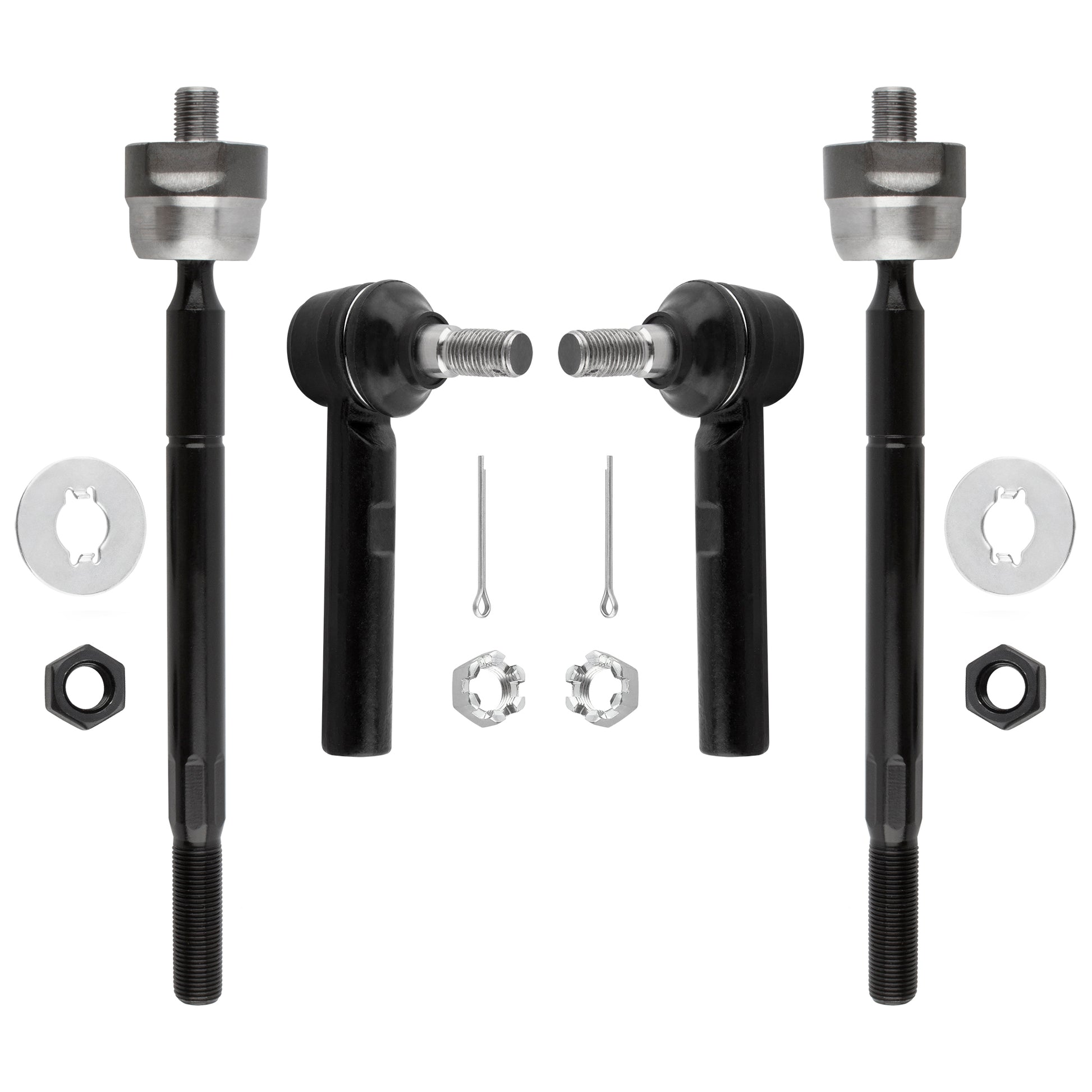 BOXI (Set of 4) Front Inner and Outer Tie Rod End Links fit for Toyota Tacoma 2005 2006 2007 2008