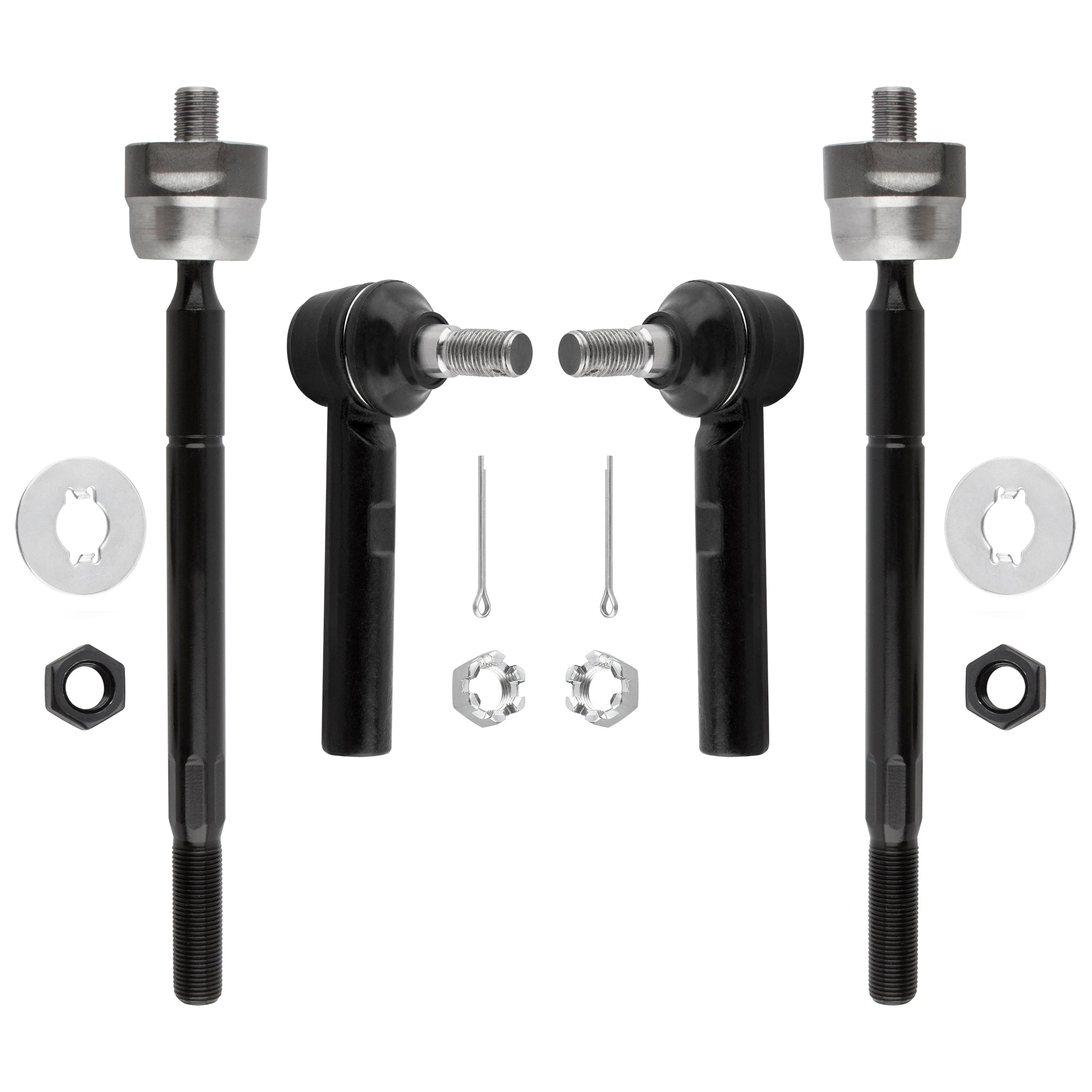BOXI (Set of 4) Front Inner and Outer Tie Rod End Links fit for Toyota Tacoma 2005 2006 2007 2008