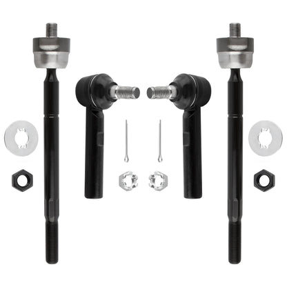 BOXI (Set of 4) Front Inner and Outer Tie Rod End Links fit for Toyota Tacoma 2005 2006 2007 2008