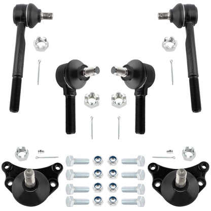 BOXI (Set of 6) Front Inner & Outer Tie Rod Ends + Upper Ball Joints Kit Fit for Toyota Pickup 1984