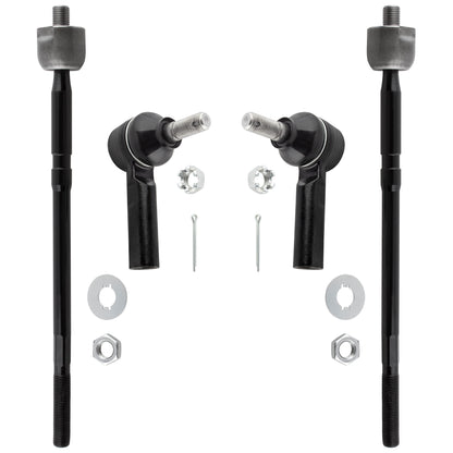 BOXI 4pcs Front Inner Outer Tie Rods Tie Rod Ends Fit for Lexus ES250 1990 1991