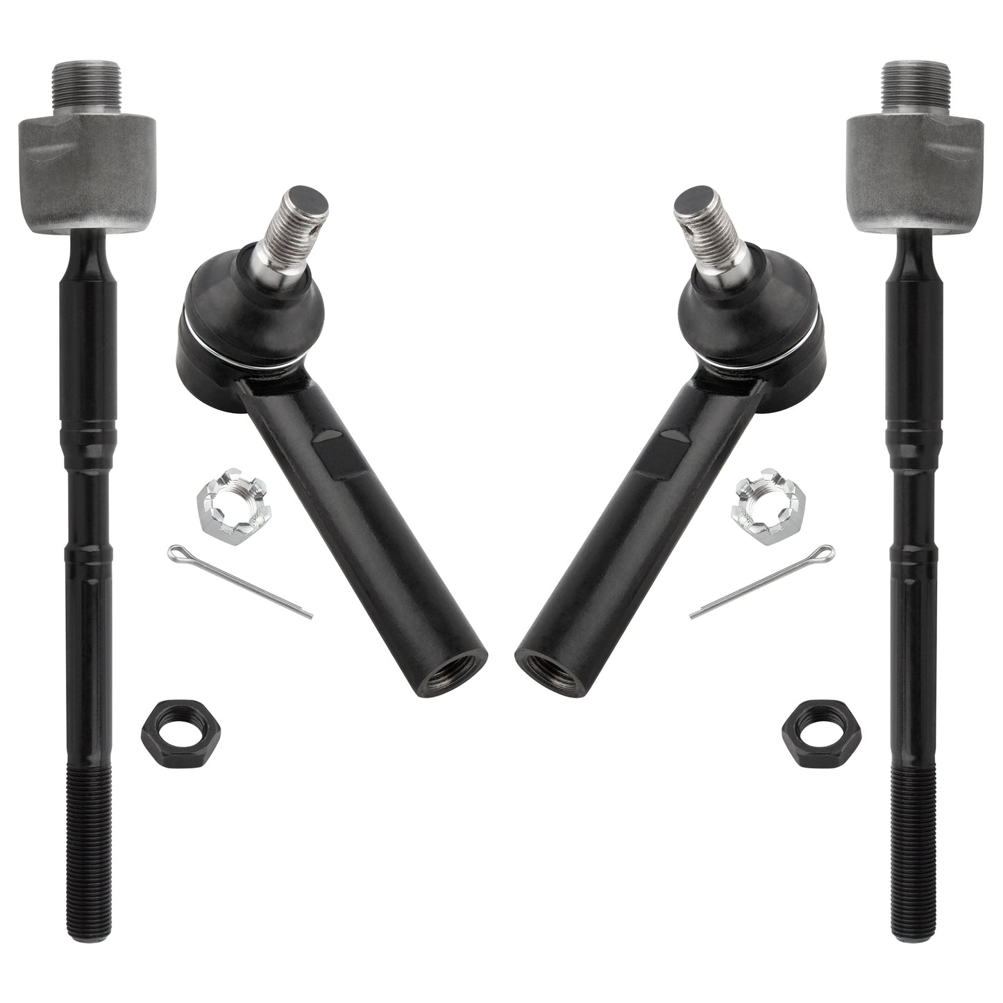 BOXI (Set of 4) Front Inner Outer Tie Rod End Links fit for Toyota 4Runner 2003-2009